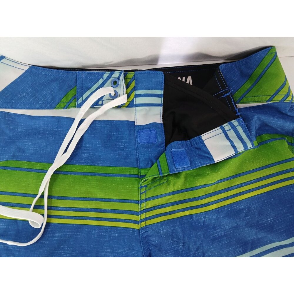Killer Dana Mens Blue Green Ombre Striped Swim Board Shorts Size 34 Pocket - Picture 11 of 13